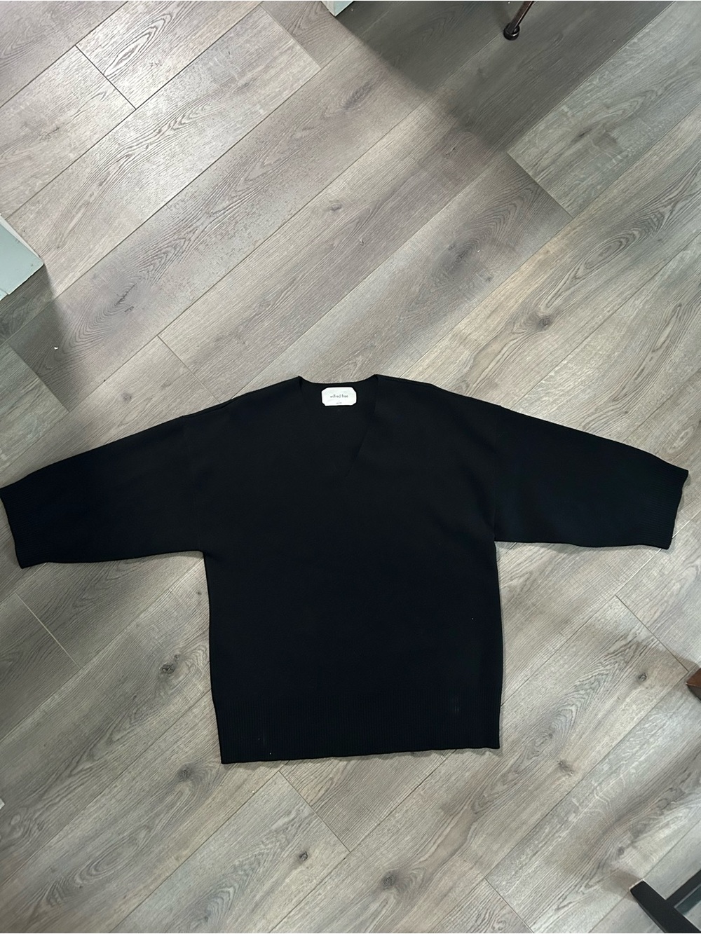 Wilfred Black V-Neck Knit Sweater